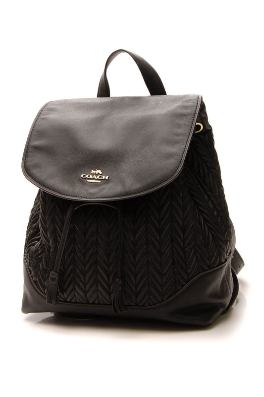 Elle Quilted Backpack - Black