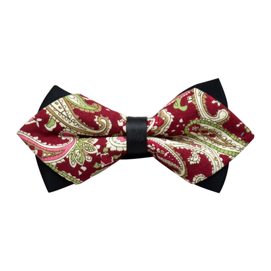 Men's Burgandy Paisley Pre-Tied Bow Tie