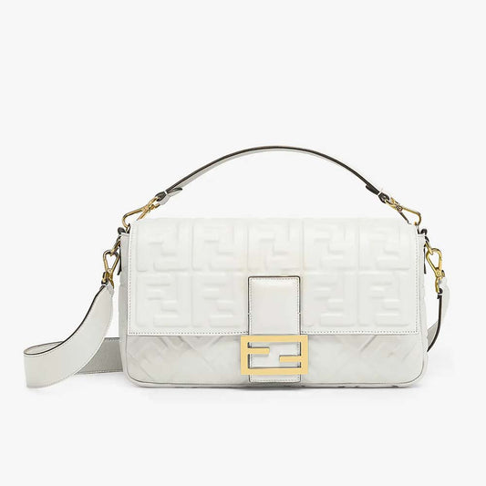 BAGUETTE LARGE White Leather Bag