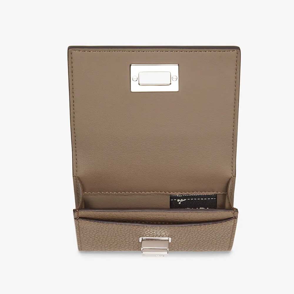 BUSINESS CARD HOLDER Beige Leather Business Card Holder