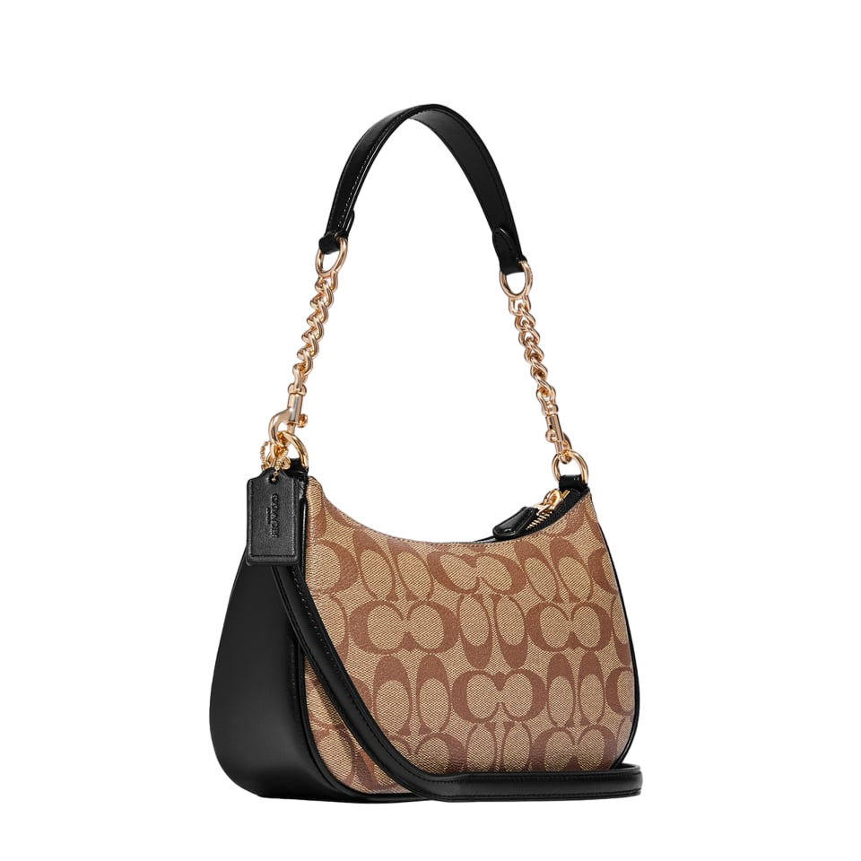 COACH Signature Teri Shoulder Bag with Chain Strap